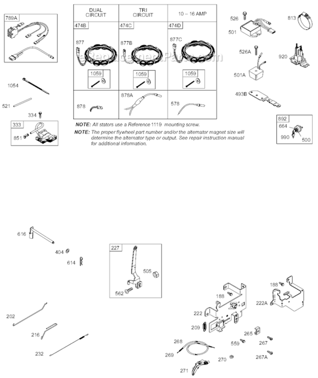 Page H Diagram and Parts List for 0132-E1 Briggs and Stratton Engine